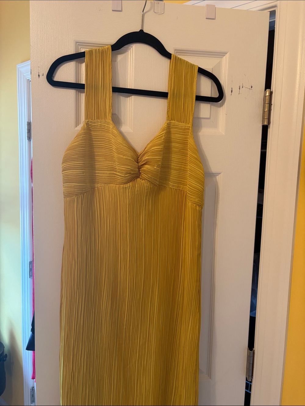 Anthropologie Lemon-Gold Midi Dress